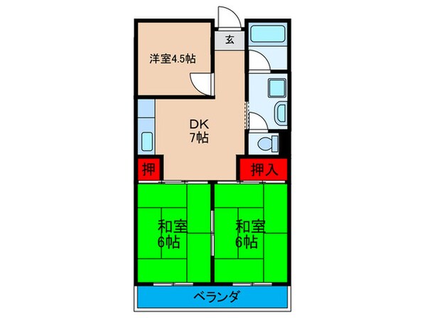 ロイヤルハイツ木村１号館の物件間取画像